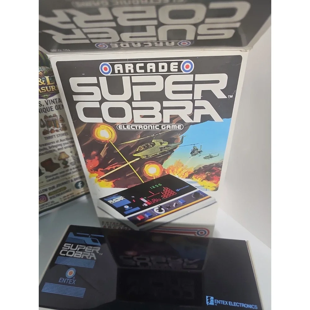 Vintage Entex Super Cobra rare handheld arcade game Tested Works Box N Manuel